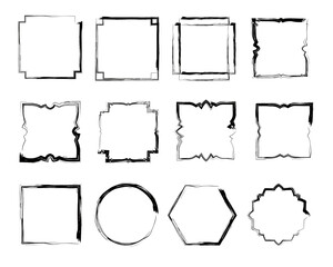 set of 12 grunge frames