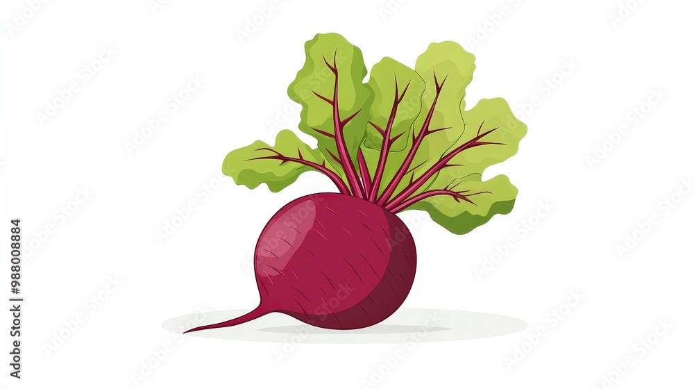 Poster fresh red beetroot minimalist vector illustration on white background, simple design with focus on t