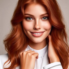 Fototapeta premium hübsche junge Frau mit rotem Haar