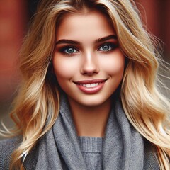 Naklejka premium hübsche junge blonde Frau