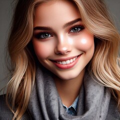 Naklejka premium hübsche junge blonde Frau