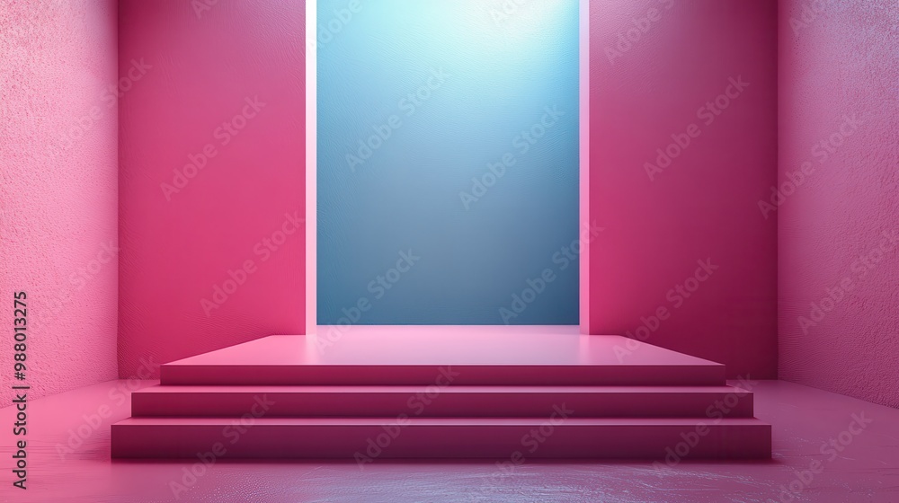 Poster render abstract pink geometric backgroun modern minimal concept square isometric frame with copy spa