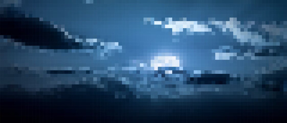 pixel art dark night sky background