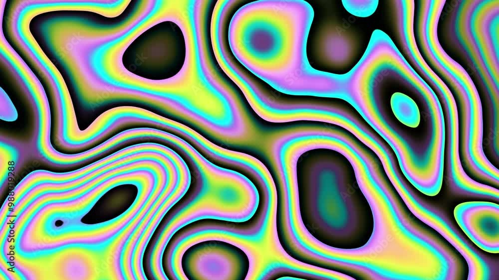 Poster multicolored morphing liquid paint abstract background