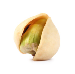 One tasty pistachio nut isolated on white
