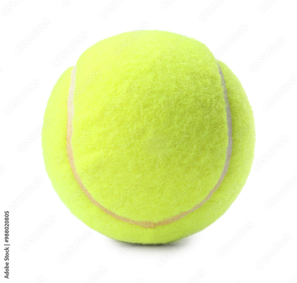 Wall mural One light green tennis ball isolated on white