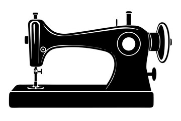 sewing machine silhouette icon, Manual Sew illustration