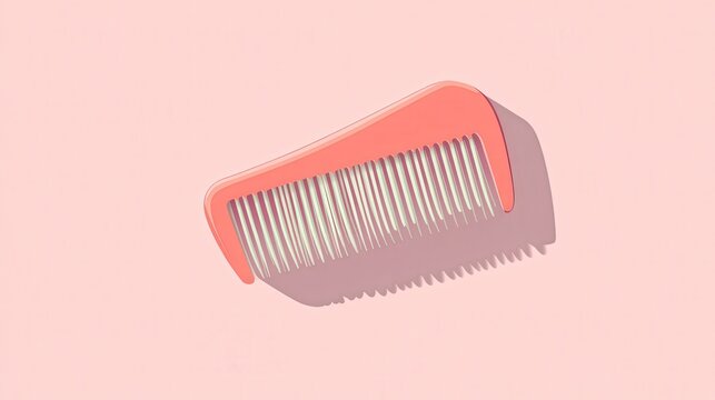 recommend clip art: Minimalistic Flat Vector Illustration of a Comb on Transparent Background with Pastel Colors