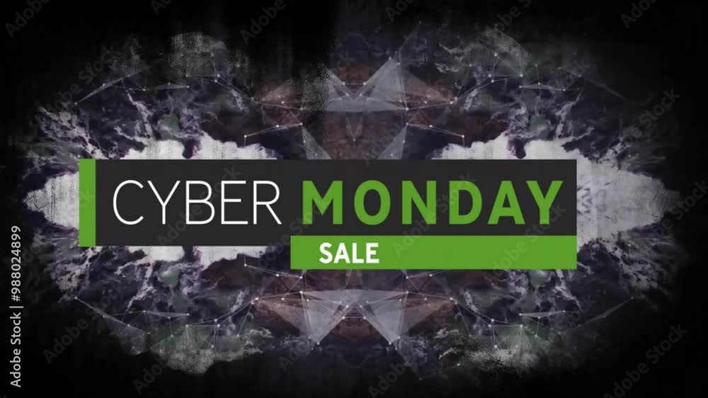Poster animation of cyber monday sale text over pattern background