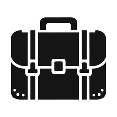 Silhouette business document briefcase icon and vector graphic illustration