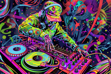 abstract colorful dj music background
