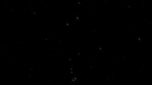 Fantastical stars shining in red and green. A background-transparent animation with an alpha channel.