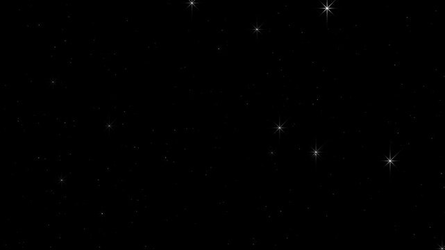 Graceful twinkling of randomly shining stars. This is a background-transparent animation with an alpha channel.