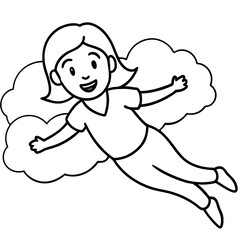 smiling-woman-flying-in-sky-