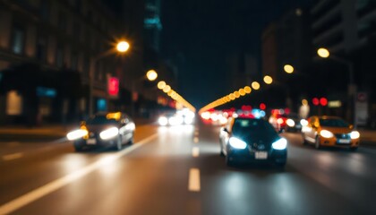 Fototapeta premium Fast night traffic