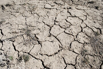 Dry cracked earth in the desert