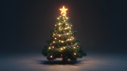 星で飾られたクリスマスツリー