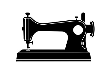 sewing machine vector icon,Silhouette sewing machine black color 
