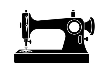 sewing machine vector icon,Silhouette sewing machine black color 