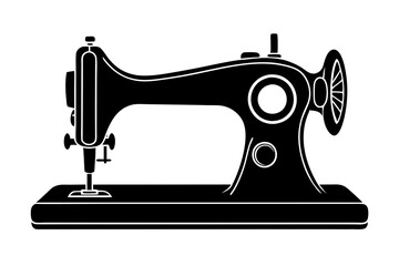 sewing machine vector icon,Silhouette sewing machine black color 