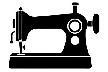 sewing machine vector icon,Silhouette sewing machine black color 