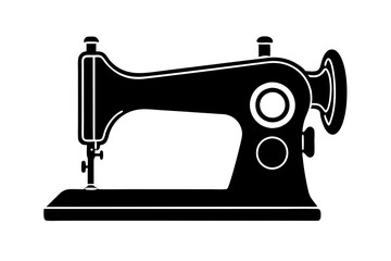 sewing machine vector icon,Silhouette sewing machine black color 