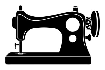 sewing machine vector icon,Silhouette sewing machine black color 