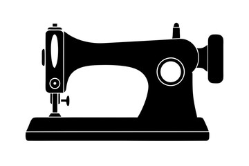 sewing machine vector icon,Silhouette sewing machine black color 