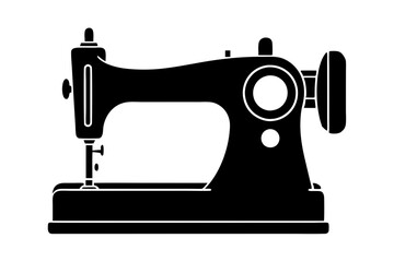 sewing machine vector icon,Silhouette sewing machine black color 