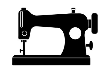 sewing machine vector icon,Silhouette sewing machine black color 