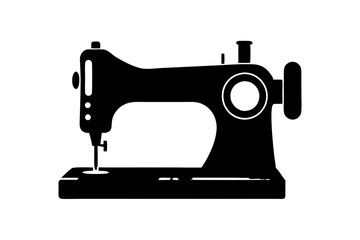 sewing machine vector icon,Silhouette sewing machine black color 