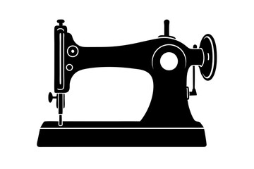sewing machine vector icon,Silhouette sewing machine black color 