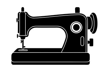sewing machine vector icon,Silhouette sewing machine black color 