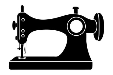 sewing machine vector icon,Silhouette sewing machine black color 