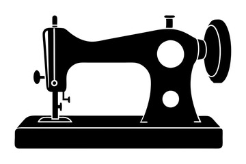 sewing machine vector icon,Silhouette sewing machine black color 