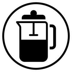 french press glyph icon