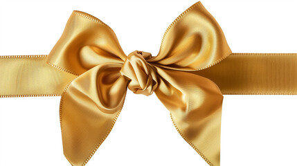 Golden bow on a white background – perfect for gifts and festive occasions