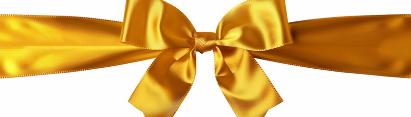 Golden bow on a white background – perfect for gifts and festive occasions