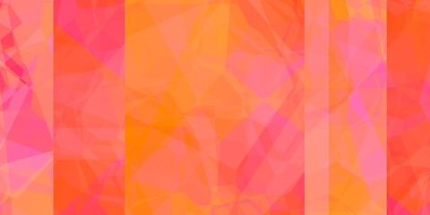 bold orange pink red bars of polygons abstract background design