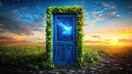 Enchanted Doorway in a Mystical Landscape