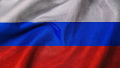 Fototapeta premium waving Russia flag, showing flowing flag fabric texture