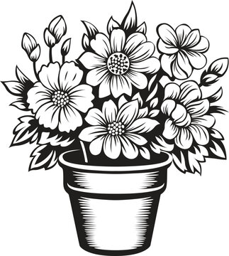 recommend clip art: Bucket with flowers vector drawing clip art