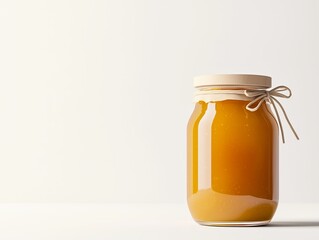 A plain canning jar mock up with a simple background and bright colors. 
