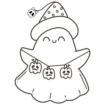 recommend clip art: Cute nerd ghost girl with book for Halloween teacher decoration