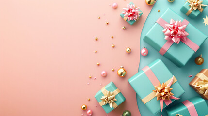 Fototapeta premium Colorful gift boxes – perfect for festive occasions and celebrations