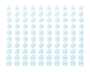 Collection Loading bar status icon. Vector illustration. Set of vector loaded icons. Download progress. Donload or Upload.