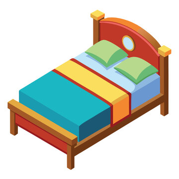 recommend clip art: Bed vector illustration isolated on a white background