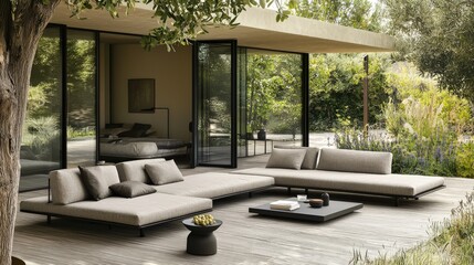 Modern Outdoor Living Space with Relaxing Atmosphere