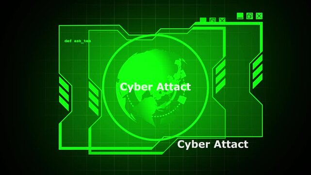 Cyber attact text animation
