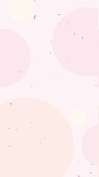 Background animation for vertical screens. Delicate pastel pink confetti floats gracefully, celebrating the best moments.